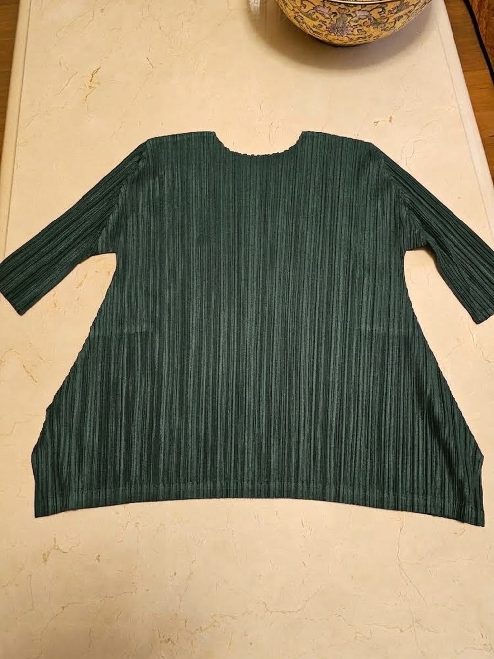Women's Forest Green Pleated Tunic Top